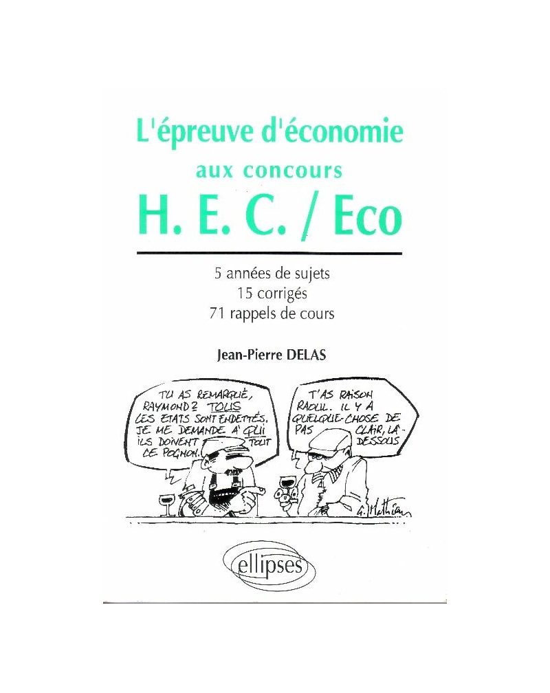 L'épreuve d'économie aux concours de la voie HEC - sujets 88 à 92
