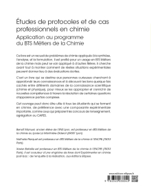 Études de protocoles et de cas professionnels en chimie - Application au programme du BTS Métiers de la Chimie
