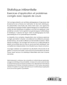 Statistique inférentielle - Exercices d’application et problèmes corrigés avec rappels de cours