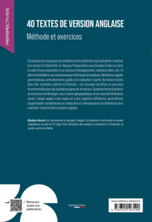 40 textes de version anglaise : méthode et exercices