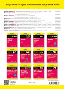 Informatique. MP. MPI. PC. PSI. Annales corrigées et commentées. Concours 2023/2024/2025