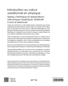 Introduction au calcul variationnel en physique - Aperçu historique et applications : mécanique analytique, élasticité - cours et exercices - 2e édition