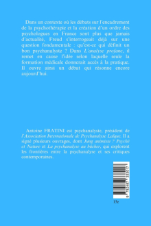 Analyse Profane - préface d'Antoine Fratini