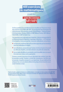 400 exercices de mathématiques posés aux oraux des concours MP/MPI