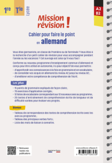 Mission révision ! Cahier pour faire le point en allemand en 1re et en Tle - Enseignement commun - Programme 2025 -Grammaire, vocabulaire, compréhension écrite (A2-B2)