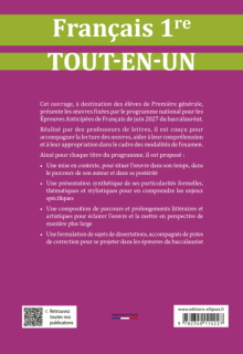 Français - 1re - Tout-en-un sur les œuvres au programme du bac - Session 2026-2027